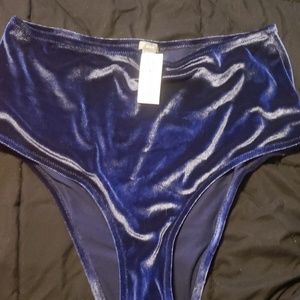High waisted velvet bathing suite bottoms